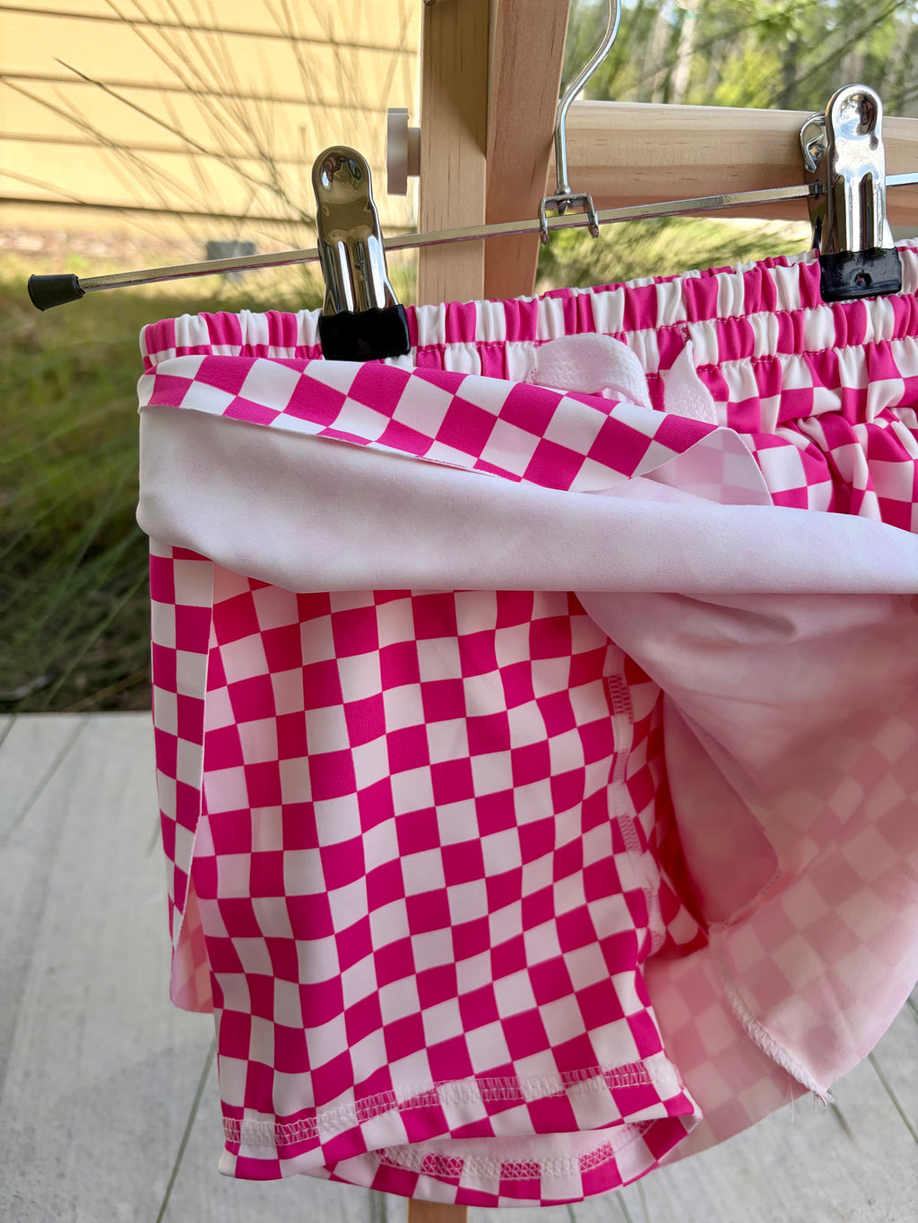 Pink Checkered Skort